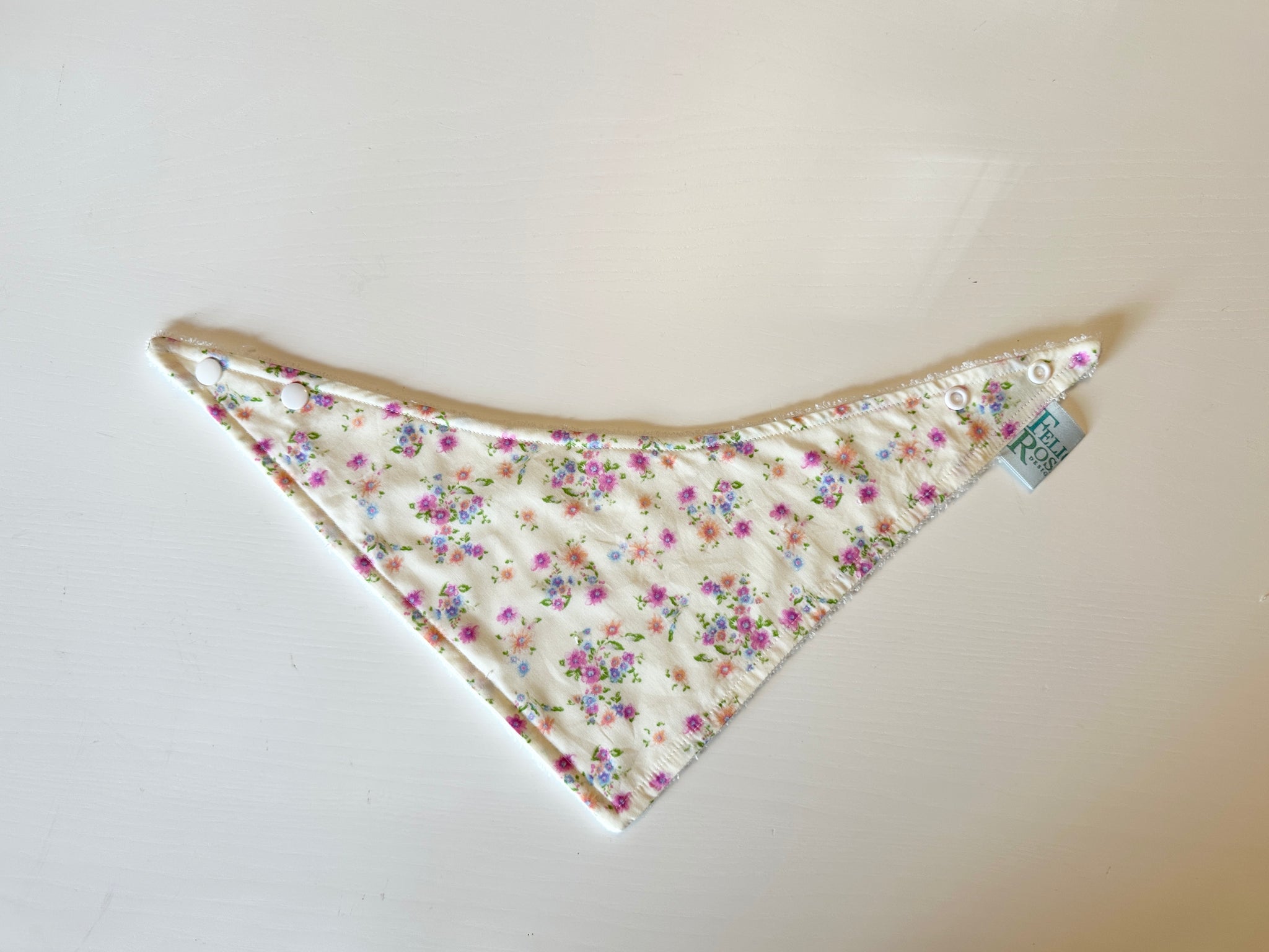 Dribble Bib | Cream with Florals