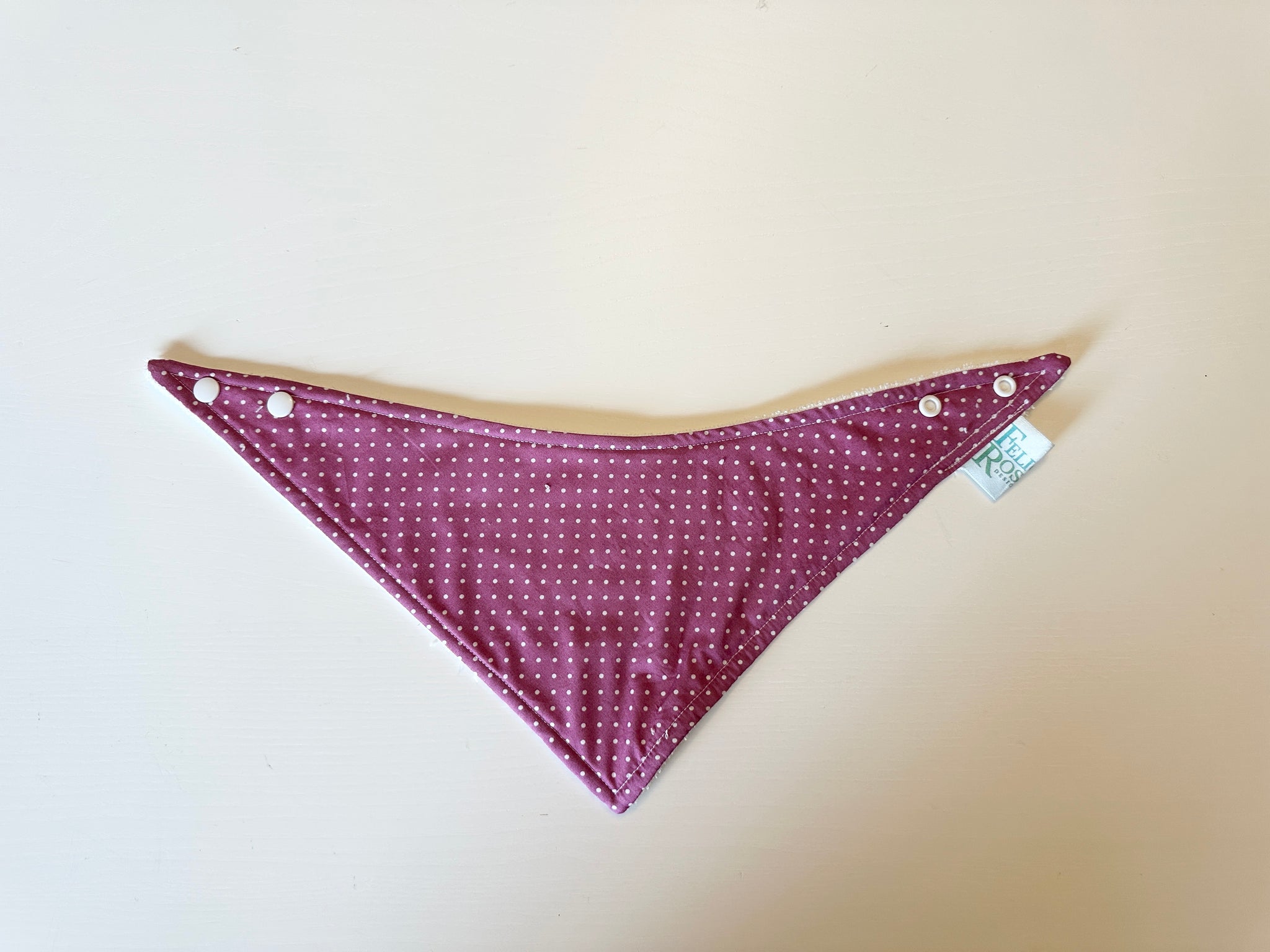 Dribble Bib | Pinky Purple Polkadot