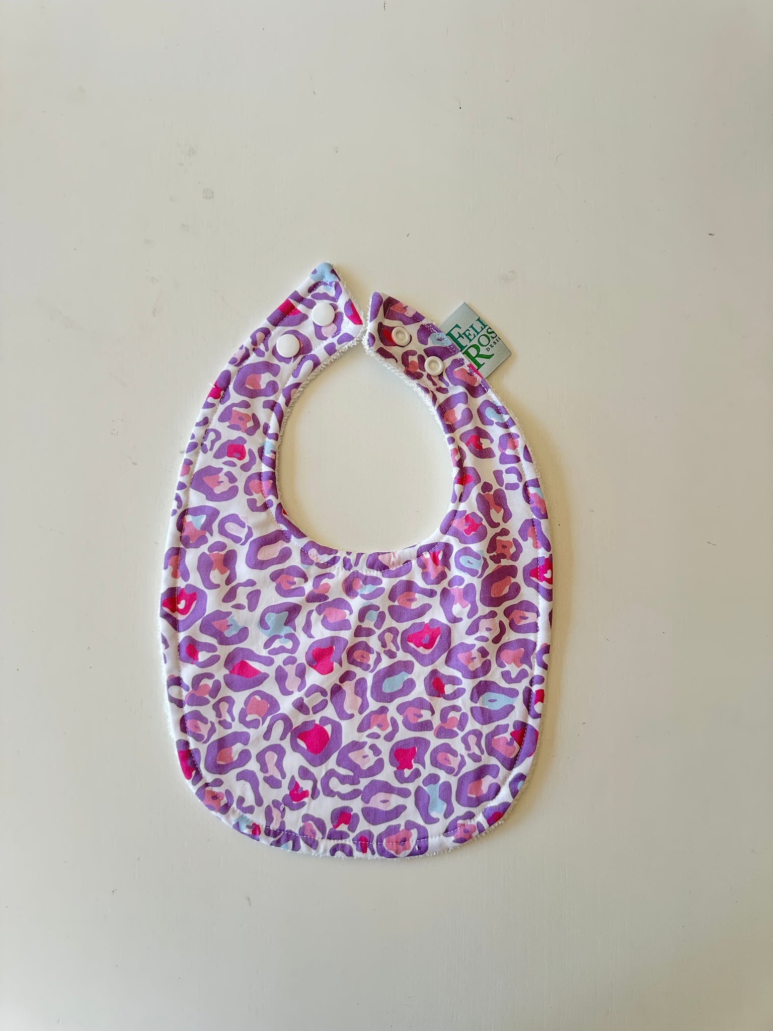 Baby Bib | Purple Leopard Print