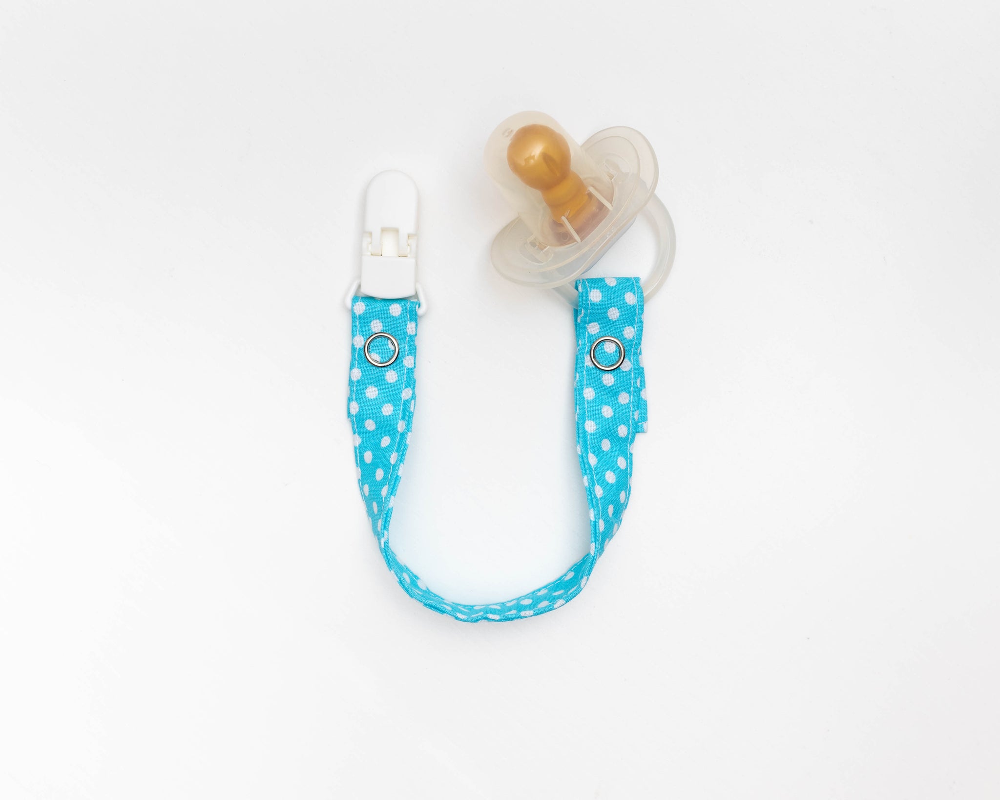 Dummy/Pacifier Clips | Blue Spotty