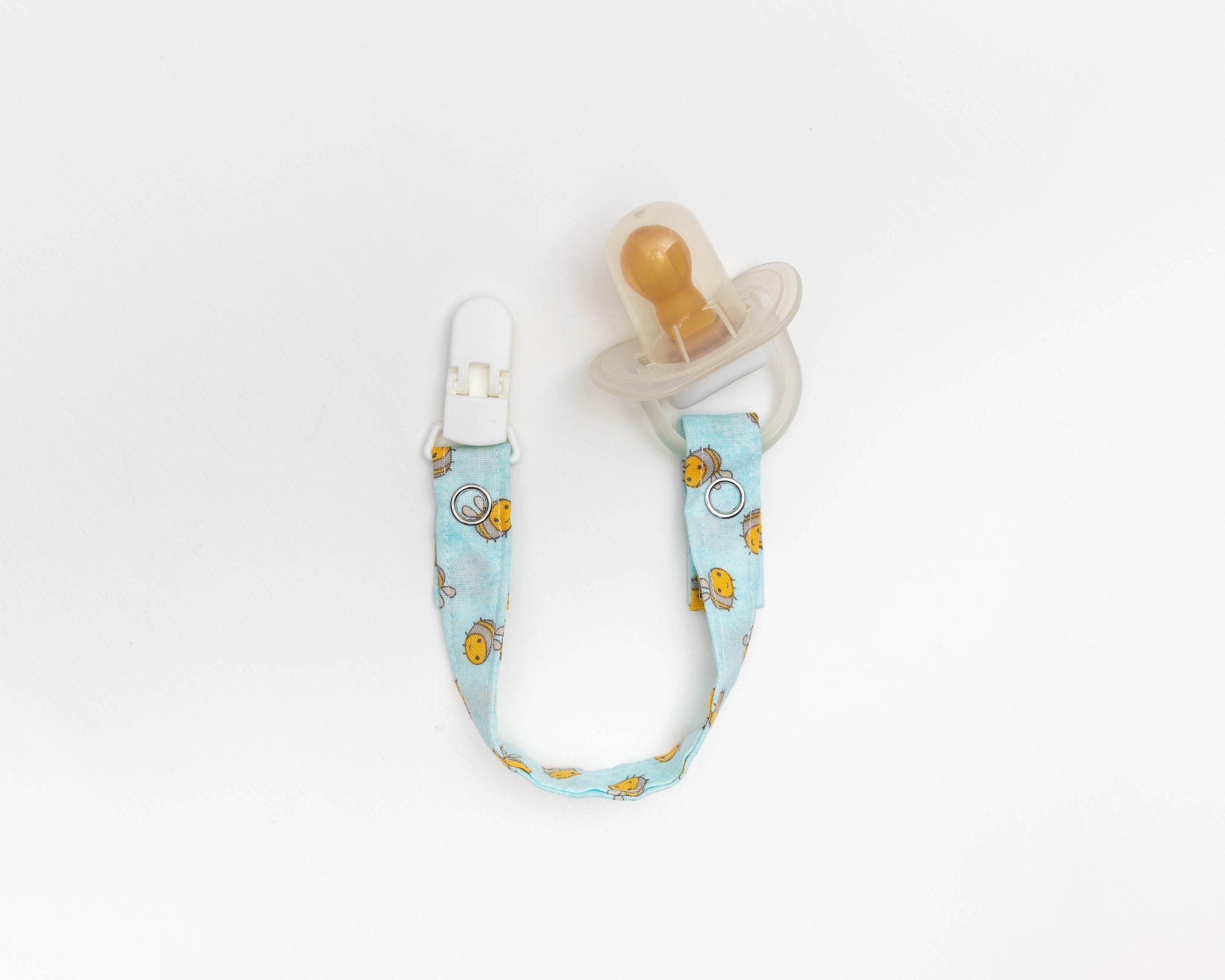 Dummy/Pacifier Clips | Blue Buzzy Bees
