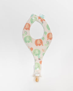 Dummy/Pacifier Bib | Orange & Green Elephants