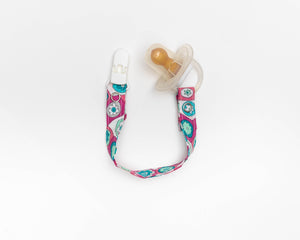 Dummy/Pacifier Clips | Pink Green White Geometric