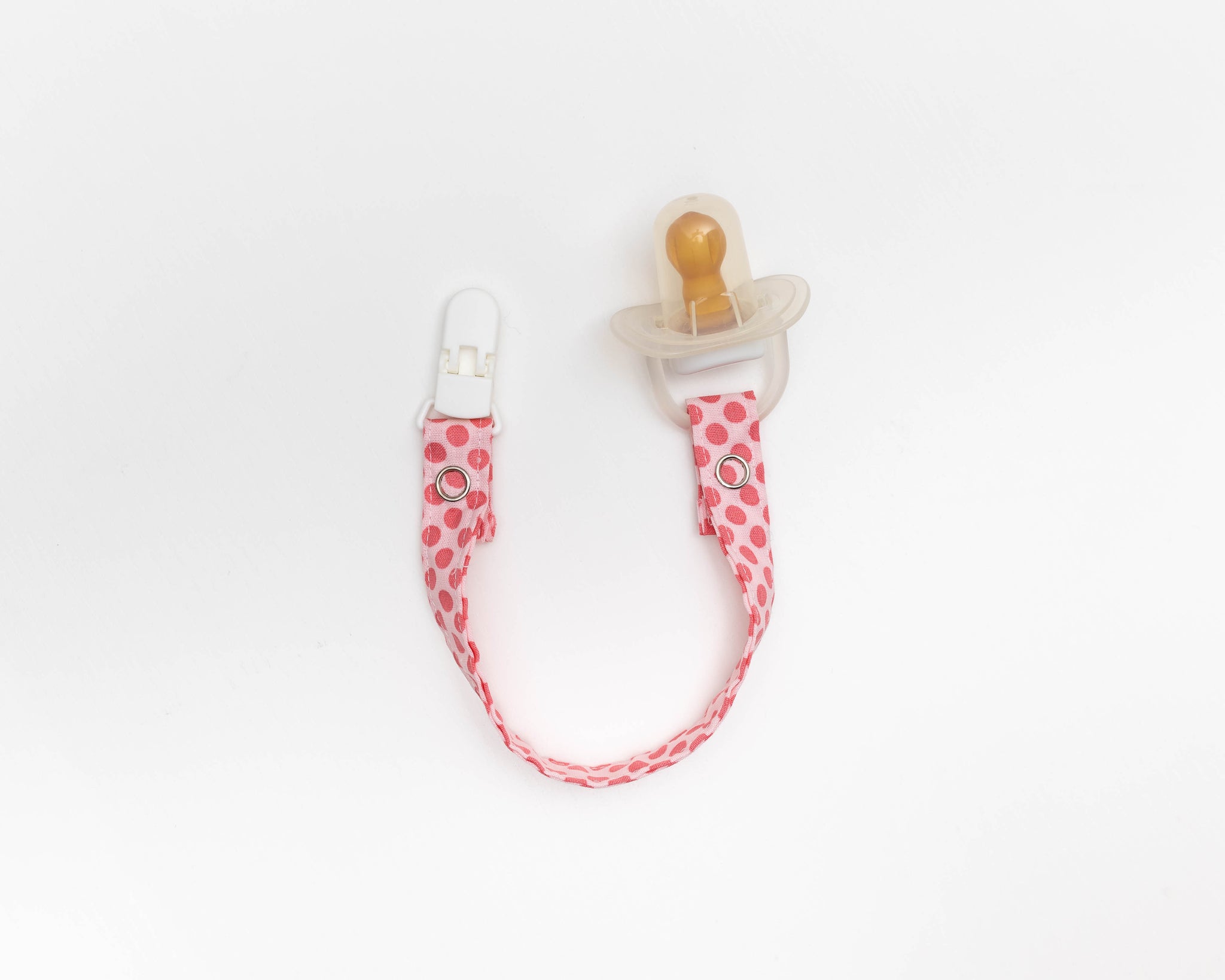 Dummy/Pacifier Clips | Pink Spotty