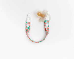 Dummy/Pacifier Clips | Pink & Green Floral