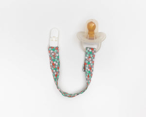 Dummy/Pacifier Clips | Pink & Green Spotty