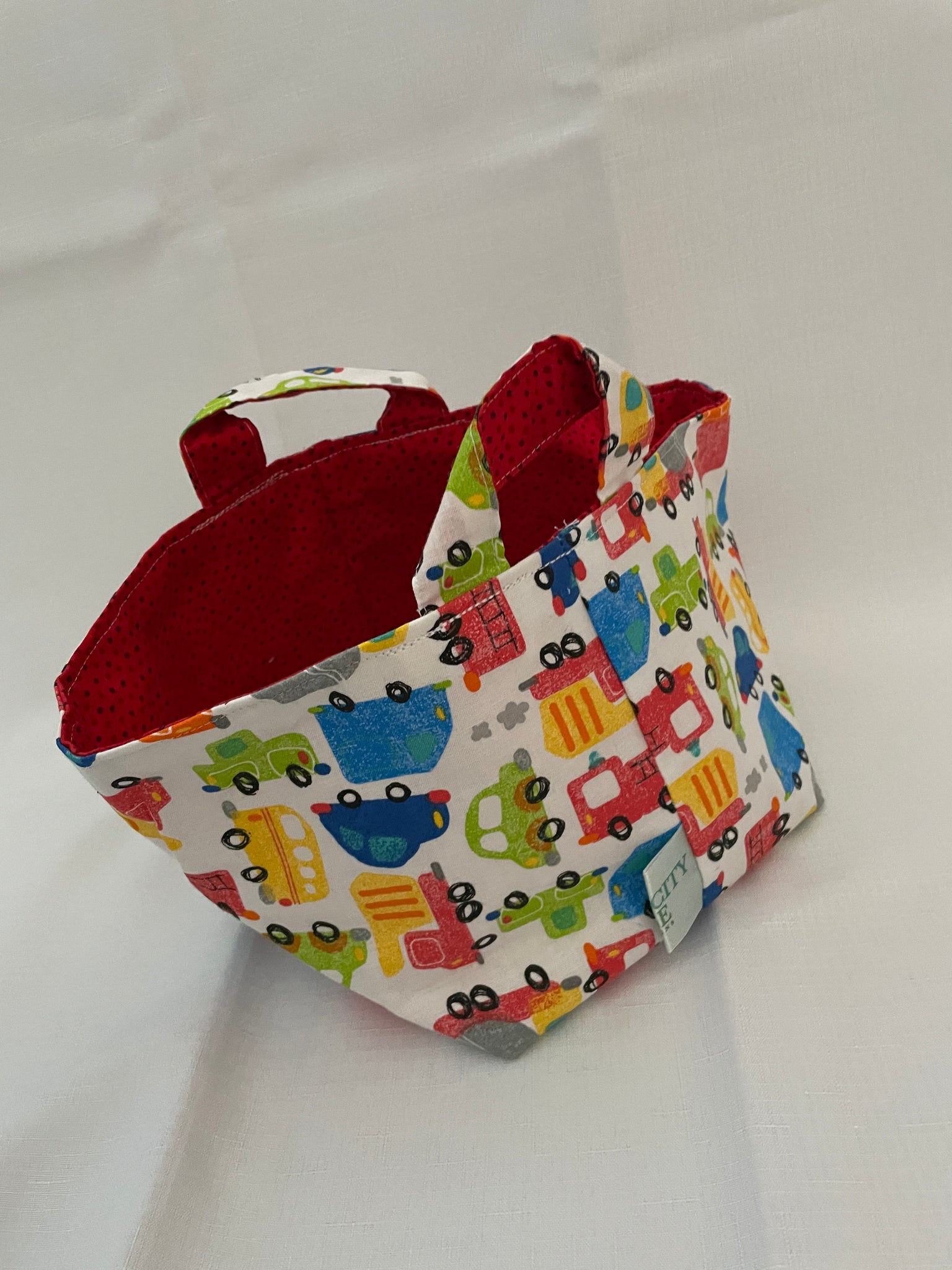 Fabric Bin | Cars and Diggers
