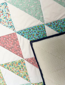 Quilt | Floral Half Square Triangles