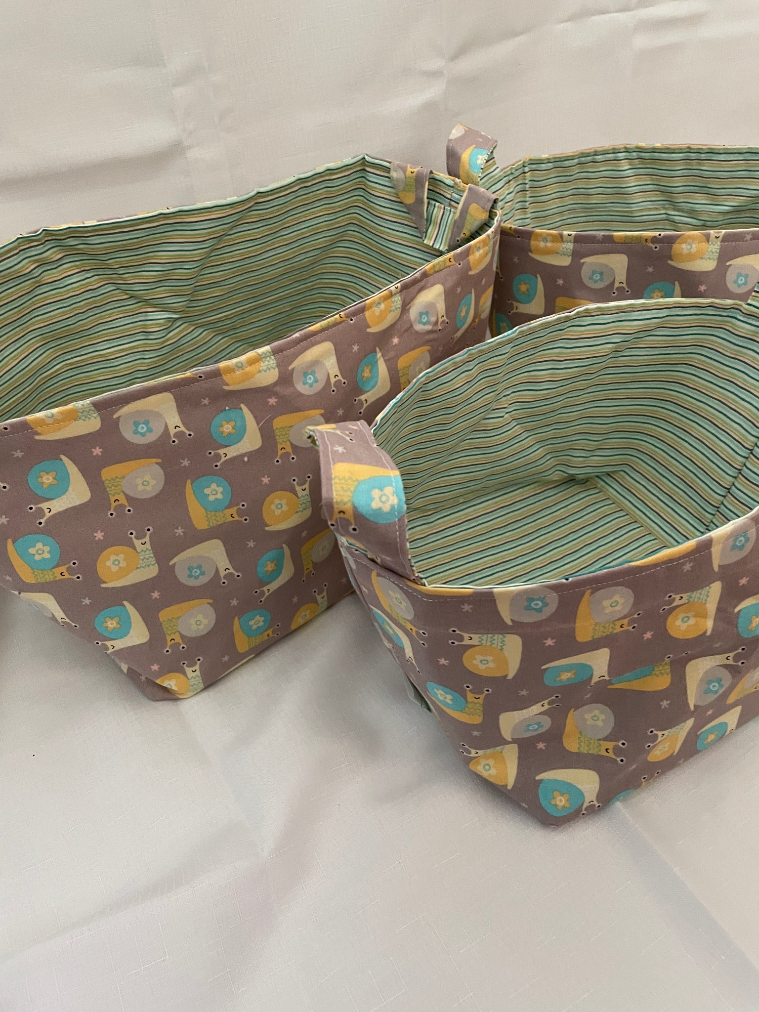 Fabric Bin | Set of 3 - Snails