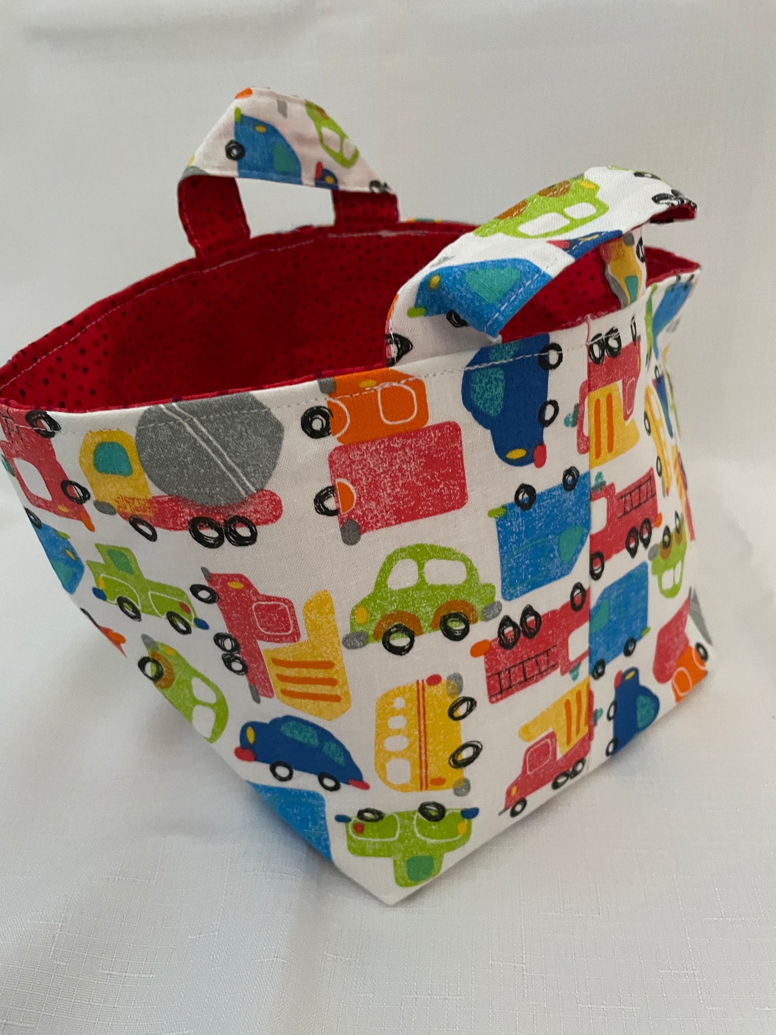 Fabric Bin | Cars and Diggers