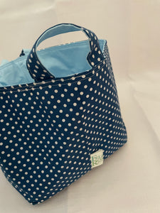 Fabric Bin | Blue Polkadot
